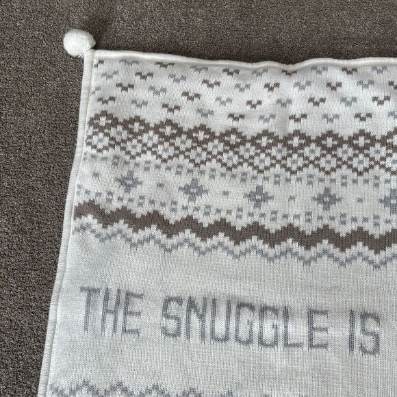 Pottery Barn Kids The Snuggle is Real Baby Blanket Ivory Neutral Knit Sherpa - Picture 3 of 8